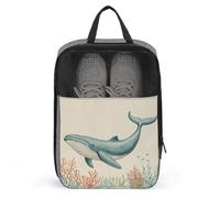 Blue Whale Sac à chaussures vintage pour voyage, usage quotidien, sac de rangement anti-poussière pour chaussures de golf