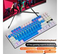 blue-white Green Shaft SKYLION K87 Clavier Mécanique Filaire 20 Sortes de Jeu D'éclairage Coloré et Bureau Pour Microsoft Windows et Apple IOS Système ""Nipseyteko