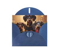 Blue WHJSHOP Carte de vœux avec plusieurs impressions de teckels - Papier nacré double face haut de gamme Effet perle Love Buckle Enveloppe en papier perlé