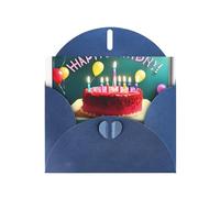Blue WHJSHOP Carte de vœux d'anniversaire avec belles impressions - Papier nacré double face haut de gamme avec boucle d'amour et enveloppe en papier nacré