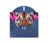 Blue WHJSHOP Carte de vœux Imprimé zèbre Tigre Léopard Rose - Papier nacré haut de gamme double face Effet perle Love Buckle Enveloppe en papier nacré