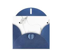 Blue WHJSHOP Carte de vœux imprimée Loup féroce simple traits - Papier nacré haut de gamme double face Effet perle Love Buckle Enveloppe en papier perlé