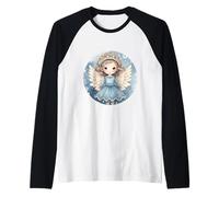 Blue Winter Accessories for Women Cute Christmas Angel Manche Raglan