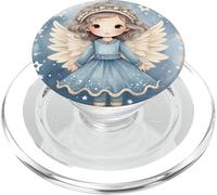 Blue Winter Accessories for Women Cute Christmas Angel PopSockets PopGrip pour MagSafe