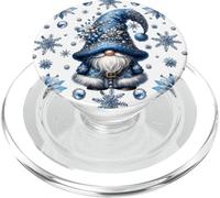 Blue Winter GNOME for Mom Cute Aesthetic Snowflake Patterns PopSockets PopGrip pour MagSafe