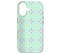 Blue Yellow Pink Cross Leaves X-Shape Symmetry Pattern Coque pour iPhone 17