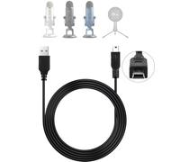 Blue Yeti Cordon de microphone Bleu Yeti Câble USB pour microphones Blue Yeti, Blue Yeti Pro, Snowball iCE, câble d'alimentation USB A mâle vers mini USB Câble de transfert de données 3 m