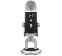 Blue Yeti Microphone USB pour Enregistrer, Streaming, Gaming, Podcast sur PC & Mac, Micro condensateur pour ordinateur portable et PC avec Effets Blue VO!CE, Support ajustable, Plug and Play - Noir/Argent