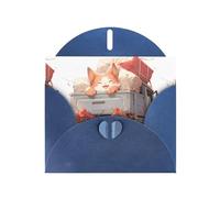 Blue YYHWHJDE Carte de vœux avec inscription Little Orange Cat having a ride Prints 15,2 x 10,2 cm - Design tendance et unique pour diverses occasions