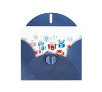 Blue YYHWHJDE Carte de vœux imprimée flocons de neige sur cadeaux 15,2 x 10,2 cm - Design tendance et unique pour diverses occasions