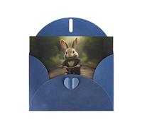 Blue YYHWHJDE Carte de vœux imprimée Little Grey Rabbit Riding a Bicycle 15,2 x 10,2 cm - Design tendance et unique pour diverses occasions