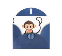 Blue YYHWHJDE Carte de vœux imprimée Little Monkey eating candy 15,2 x 10,2 cm - Design tendance et unique pour diverses occasions