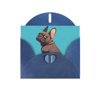 Blue YYHWHJDE Carte de vœux Motif bouledogue français en colère 15,2 x 10,2 cm - Design tendance et unique pour diverses occasions
