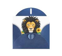 Blue YYHWHJDE Carte de vœux Motif lion parmi les tournesols 15,2 x 10,2 cm - Design tendance et unique pour diverses occasions