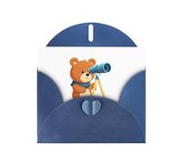 Blue YYHWHJDE Carte de vœux Motif petit ours regardant le ciel 15,2 x 10,2 cm - Design tendance et unique pour diverses occasions