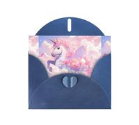 Blue YYHWHJDE Crown Unicorn on the White Clouds Prints Carte de vœux 15,2 x 10,2 cm - Design tendance et unique pour diverses occasions