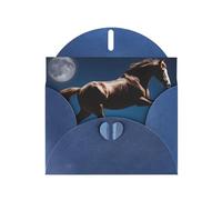 Blue YYHWHJDE Horse Under The Moon Prints Carte de vœux 15,2 x 10,2 cm - Design tendance et unique pour diverses occasions
