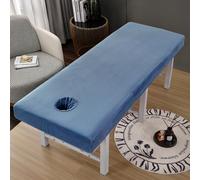 Blue1,60x180cm/1.9x5.9ft,Housse Table De Massage Avec Trou,Souple Housse Table Massage,Polyvalent Réutilisable Lavables Drap Housse De Protection Pour Table De Massage