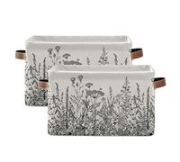 Blueangle Lot de 2 bacs de rangement rectangulaires noirs et blancs, 38,1 x 27,9 x 24,1 cm, panier de rangement pliable pour décoration d'intérieur