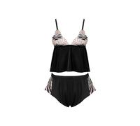 Bluebella Ensemble Caraco et Short Katerine en Satin Luxueux Noir/ Perle/Transparent - Taille 34
