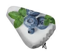 Blueberries and Mint Coussin de siège de vélo rembourré avec cordon de serrage doux et confortable imperméable pour homme et femme pour les exercices de VTT et de route