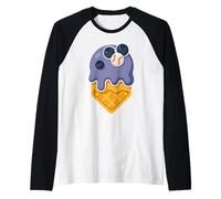 Blueberries Dripping Ice Cream Baseball Home Plate Sports Manche Raglan