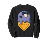 Blueberries Dripping Ice Cream Baseball Home Plate Sports Sweatshirt