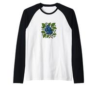 Blueberry Branch Botanique Nature Art Summer Fruit Manche Raglan