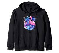 Blueberry Flamingo Blueberries Dessin Aquarelle Motif Sweat à Capuche