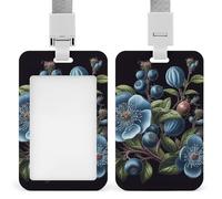 Blueberry - Porte-badge rétractable en plastique étanche avec cordon de protection vertical pour carte de travail, porte-nom, porte-nom pour travail, bureau, médecin, infirmière