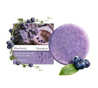 Blueberry Shampoo Bar, Shampoing bio à la Myrtille pour les Cheveux, Shampoing solide à la Myrtille pour Épaissir les Cheveux, Formule Nourrissante et Hydratante pour Femmes et Hommes (1pc)