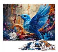 Bluebird and Blooms Puzzles Jeux éducatifs Puzzles 1000 pièces pour Adultes Puzzles en Carton Cadeaux pour garçons Puzzle - Jeu Stimulant （26x38 cm）