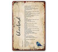 Bluebird - Décoration murale en métal avec citations de Charles Bukowski - Affiches de poésie pour décoration d'intérieur, salle de bain, couloir, chambre à coucher - 30,5 x 40,6 cm