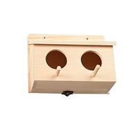Bluebird House Nichoir à oiseaux en bois massif avec double entrée de 4,6 cm et joli nid d'oiseau conçu avec deux perchoirs pour petits oiseaux en bois