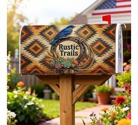 Bluebird Housses magnétiques pour boîte aux lettres rustique, motif fer à cheval, plantes grasses, sans tons de terre, pour décoration de jardin, terrasse, 53,3 x 64,9 cm