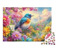 Bluebird perché sur la Branche de Fleur Puzzle De 1000 Pièces Colorful Birds Éducatif Et De Défiant, Cadeau pour Tous 38x26cm/1000pcs