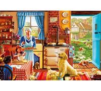 Bluebird Puzzle - Cottage Interior, Puzzle 1000 Pièces - Scène Traditionnelle et Familiale dans Un Cottage Anglais - Puzzle Adulte, Fabriqué en France