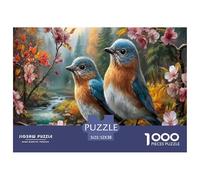 Bluebird Puzzle 1000 Pièces Jouet en Bois Divertissement Créatif Décoration Intérieure Le forêt Stream Challenge Toy Adultes & Enfants des 14 Ans 52x38cm/1000pcs