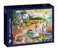 Bluebird Puzzle - Adrian Chesterman, Camp d'Été de Lakeside - Puzzle 1000 Pièces - Vacances au Bord du Lac - Fabriqué en France