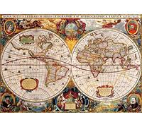 Bluebird Puzzle - Antique World Map, Puzzle 1000 Pièces - Carte du Monde Ancienne - Puzzle Adulte - Fabriqué en Europe