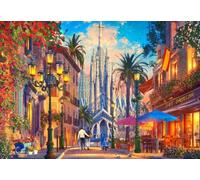 Bluebird Puzzle - Barcelona, Puzzle 1000 Pièces - Représentation Artistique, Fleurie et Colorée de la Sagrada Familia - Fabriqué en France