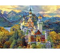 Bluebird Puzzle - Château de Neuschwanstein, Allemagne, Puzzle 1000 Pièces - Le Véritable Château de Conte de Fée en Bavière - Puzzle Adulte, Fabriqué en France
