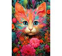 Bluebird Puzzle - Chaton et Fleurs, Puzzle Adulte 1000 Pièces - Fabriqué en France