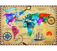 Bluebird Puzzle - Colorful World Map - Puzzle Adulte 2000 Pièces - Mappemonde en Couleurs - Fabriqué en France
