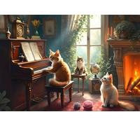 Bluebird Puzzle - Concerto Félin - Puzzle Adulte 1000 Pièces - Fabriqué en France