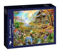 Bluebird Puzzle - Country Paradise, Puzzle 1000 Pièces - Paysage Bucolique et Paradisiaque à la Montagne - Fabriqué en France