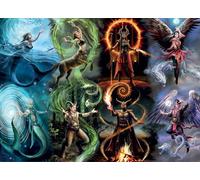 Bluebird Puzzle - Element Magic, Puzzle 1000 Pièces - Héros et Personnages Fantastiques - Fées, Sirènes, Magiciens - Puzzle Adulte - Fabriqué en France