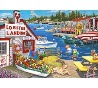 Bluebird Puzzle - Joelle McIntyre, Lobster Landing - Puzzle 1000 Pièces - Restaurant Typique de Bord de Mer - Fabriqué en France