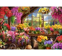 Bluebird Puzzle - La Cabane de Rempotage, Puzzle 1000 Pièces - Mille Fleurs et Petits Chats - Fabriqué en France