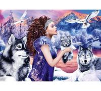 Bluebird Puzzle - La Reine Loup, Puzzle 1000 Pièces - Paysage Romantique avec Loups et Lac de Montagne - Puzzle Adulte - Fabriqué en France